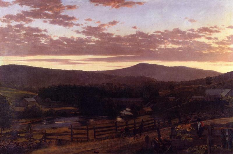 Frederic Edwin Church Ira Mountain, Vermont Norge oil painting art